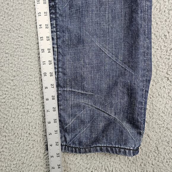 Affliction Blake Jeans 33x32 Relaxed Straight Distressed Renegade Embroidered - Picture 6 of 9